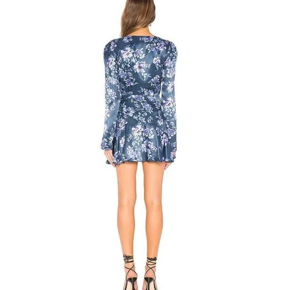 NWOT Majorelle Alice Mini Dress in Floral Rainwater Blue, Size XS - Picture 3 of 5
